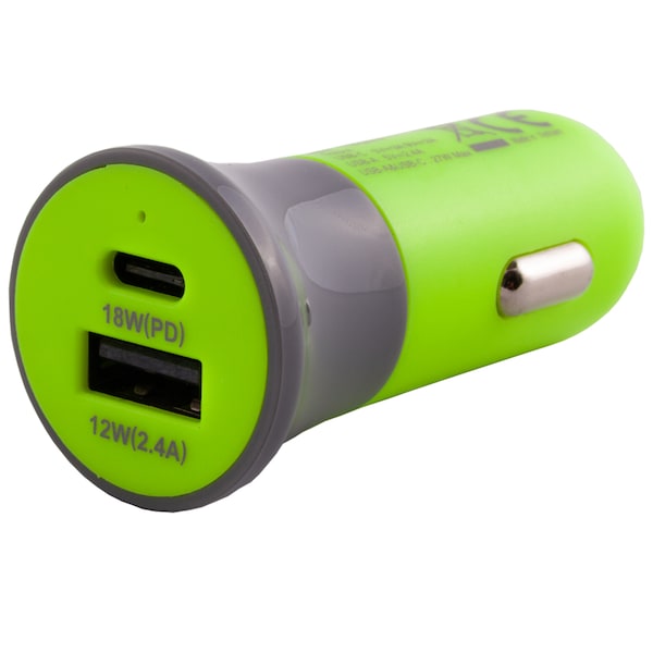 Hi-Vis Dual Port 30W Dc Charger, Yellow